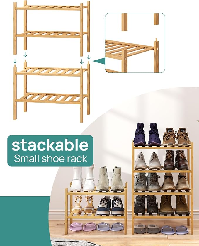 viewcare Small Shoe Rack, 4-Tier Rack