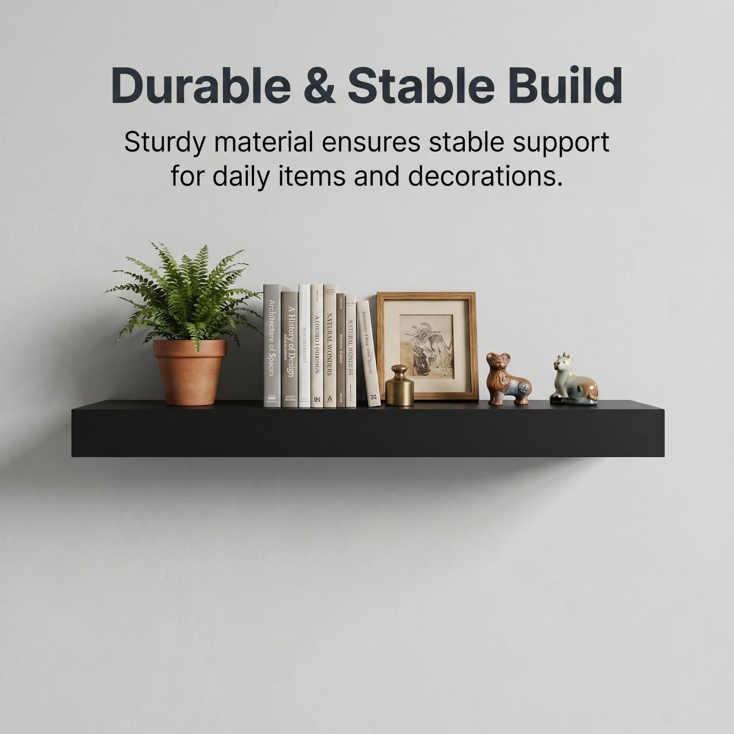 nawakol Floating Hidden Shelves for Wall with Concealed Storage Drawer, Hidden Shelf Night Stand with Secret Compartment, for Home Office Living Room, Black