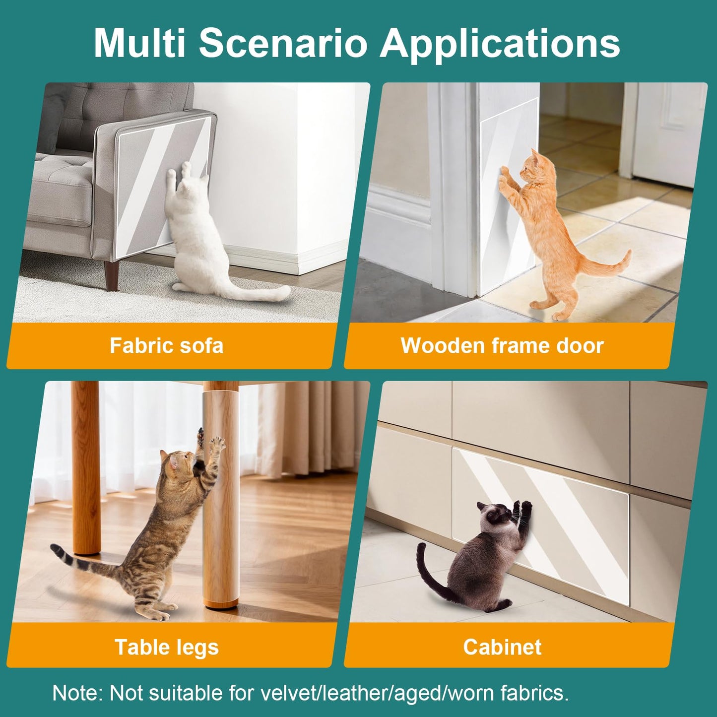 SZTCECDM Cat Couch Protector, Transparent Anti Scratch Furniture Protector, Self-Adhesive & Waterproof Tape, Shields Couches, Sofas, Chairs from Cat Claws & Damage(200in x 16in)