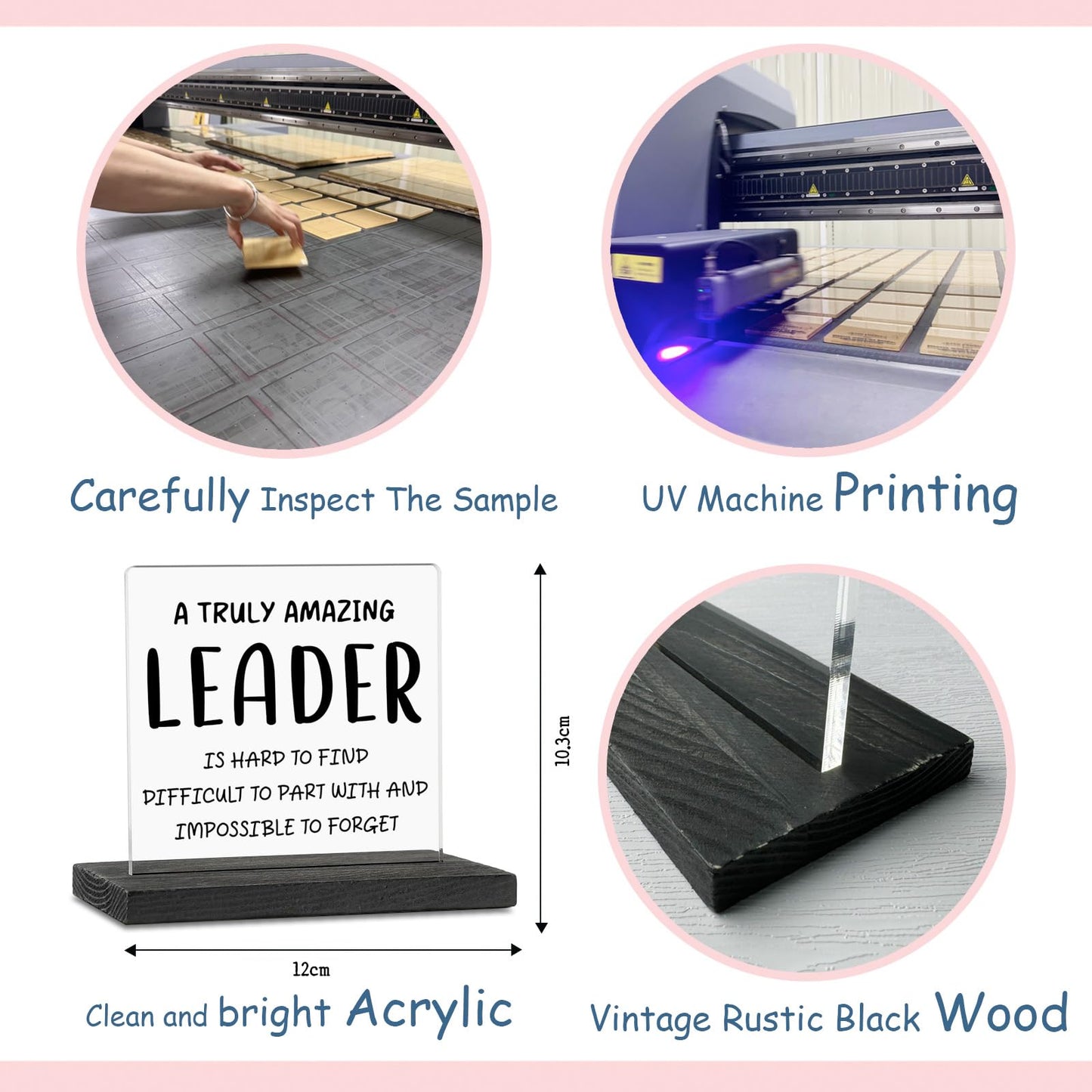 GBA62 Leader Appreciation Gifts for Women - Inspirational Manager Boss Mentor Director Signs for Home Office Cubicle Desk Shelf Table Decor