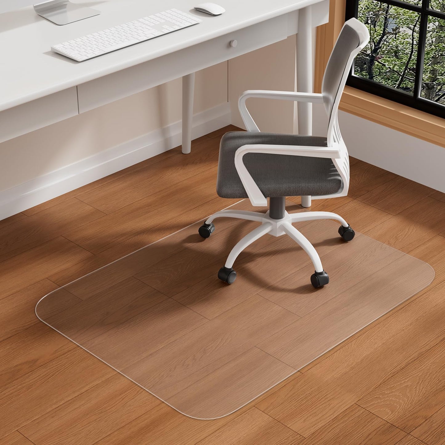 Tonaus Office Chair Mat 30"×48", Chair Mat for Hardwood Floor Transparent Clear PVC Floor Protector for Home Office Study Wooden Floors