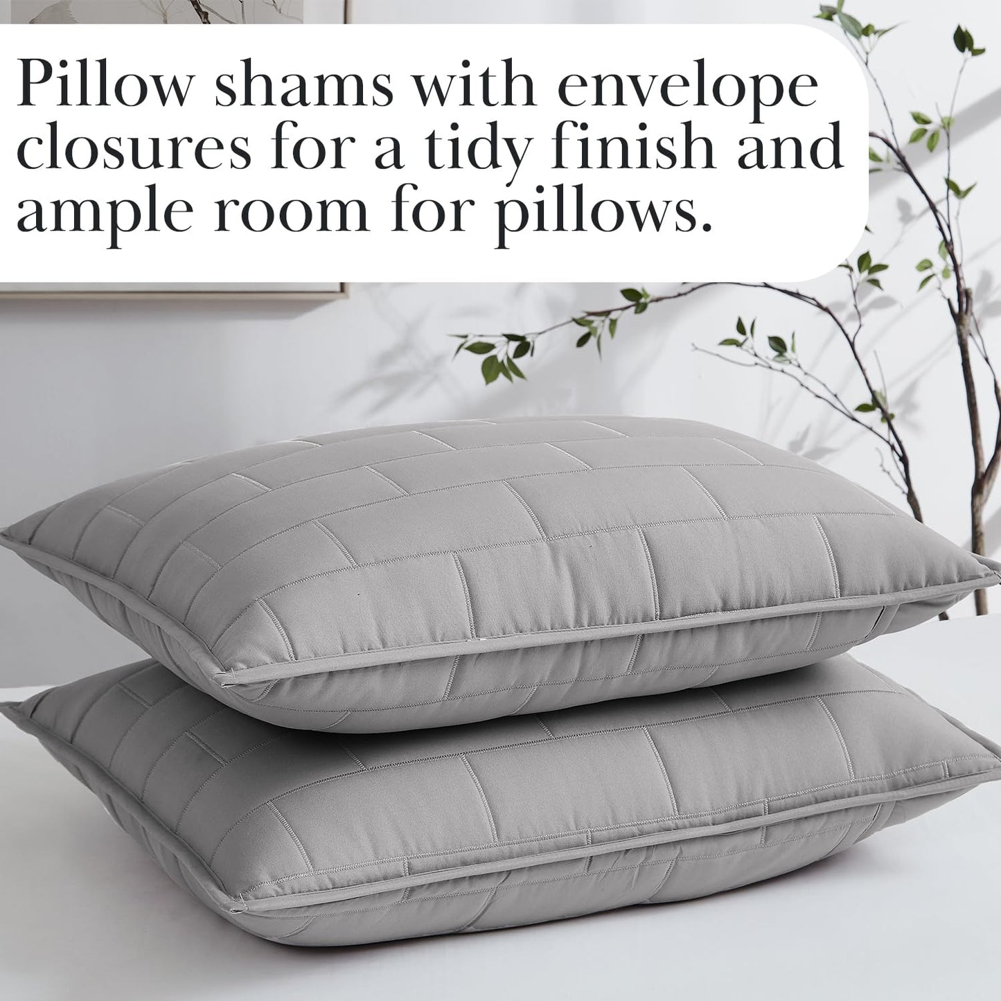 Southshore Fine Living, Inc. Twin Daybed Comforter Set, 6-Piece Bedding Set with Twin Daybed Cover, 3 Pillow Shams, Bed Skirt, Throw Pillow - Day Bed Quilt Set, Brickyard Steel Grey
