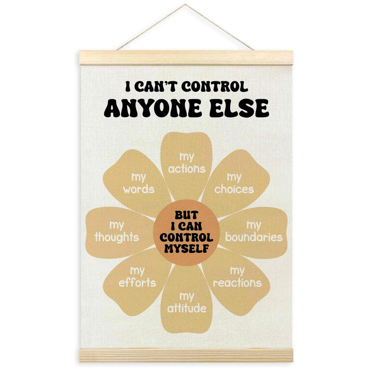 TLESKE Mental Health Classroom Poster Hanger Frame, Psychology Hanging Wall Art Room Decor for School Counselor Therapy Therapist Office, Things I Can Control Banner Print, Calming Room Decor, 12x16