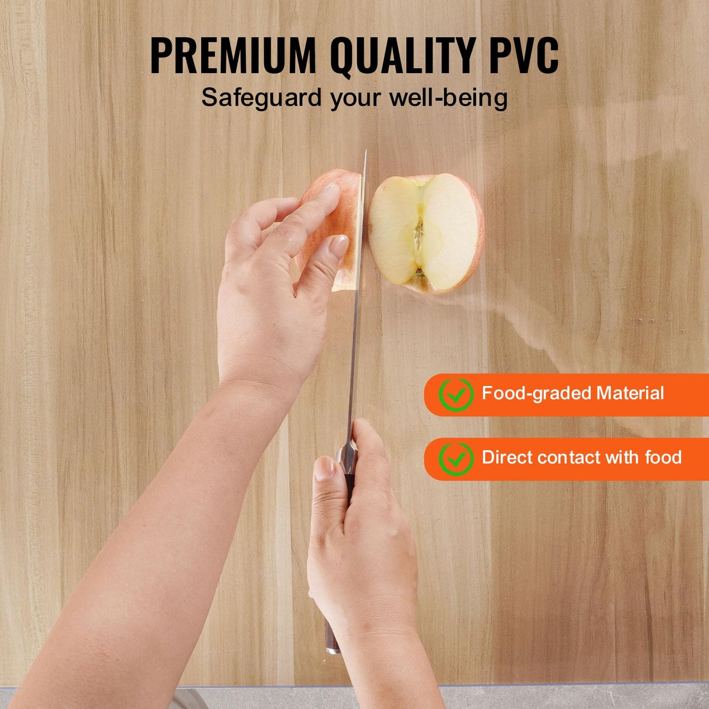 VEVOR Plastic Table Cover, 36 x 54 Inch 1.5 mm Thick Clear Table Protector, Rectangle PVC Desk Mat, Waterproof & Easy Cleaning Desk Pad Tablecloth, for Office, Dresser, Dining Room, Night Stand