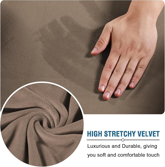 H.VERSAILTEX Rich Velvet Stretch 2 Piece Cover Chair Slipcover Sofa Cover