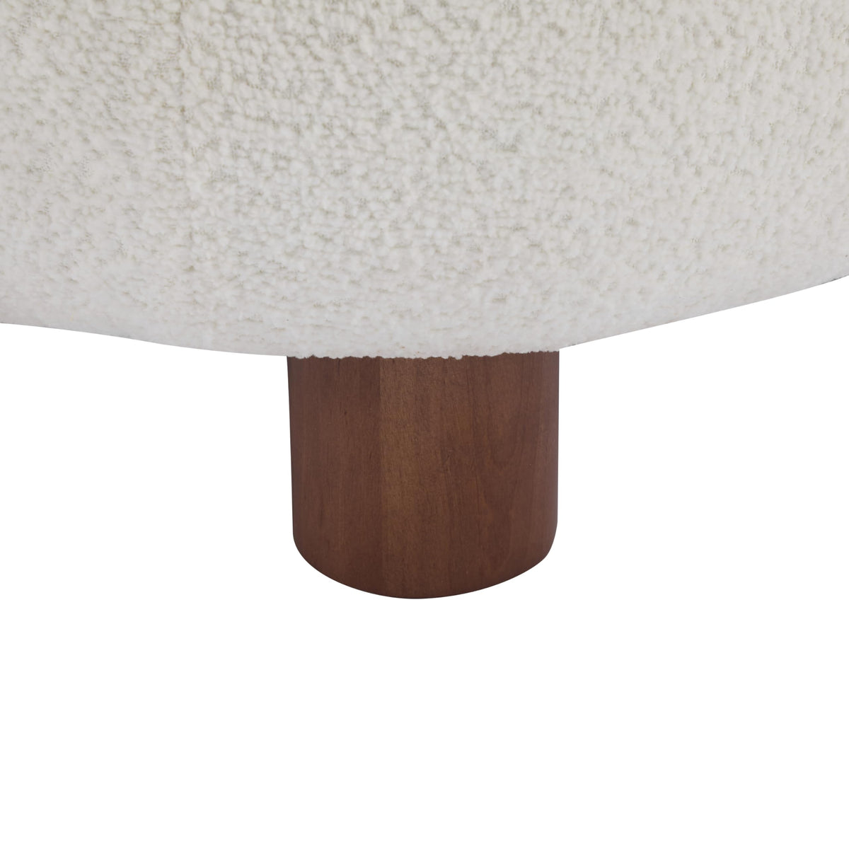 Merax Modern Boucle Accent Chair, Upholstered Barrel Armlesschair with Solid Wood Legs, Comfy Lounge Reading Chair for Living Room Bedroom, White