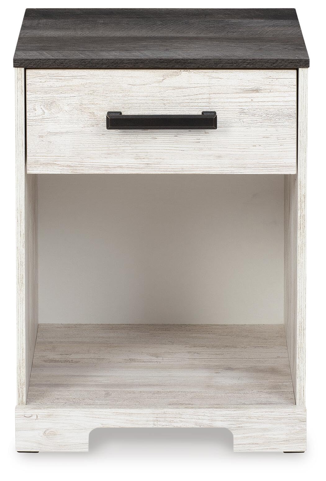 Signature Design by Ashley Shawburn Farmhouse 1 Drawer Night Stand, White & Gray