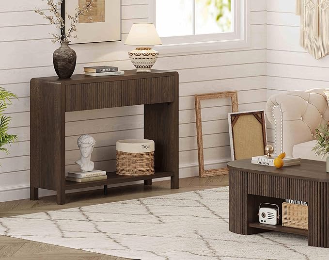 FATORRI Console Entryway Table, Narrow Wooden Sofa Table