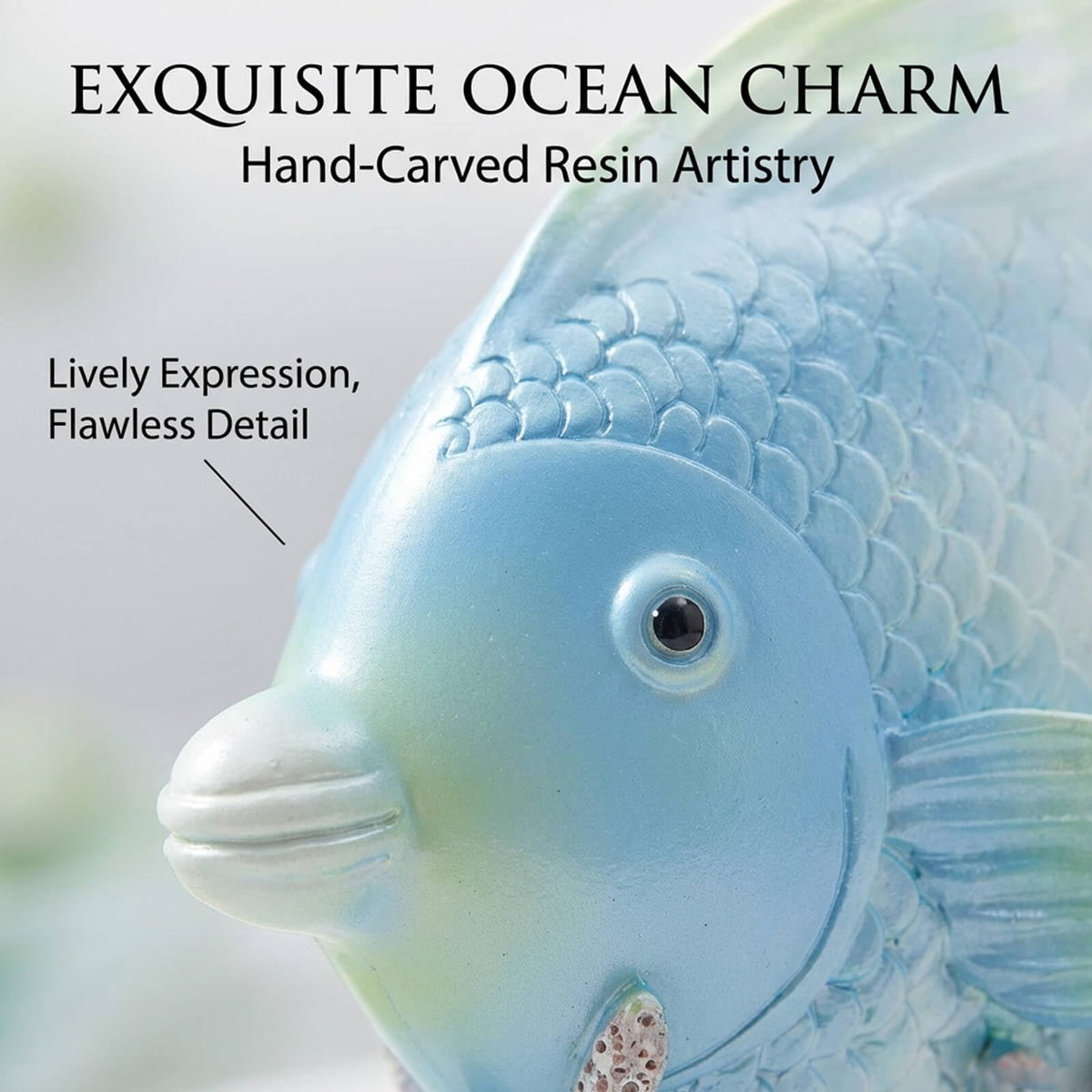 Bertork Beach Decor Angelfish Statue, Coastal Ocean Decor Sculpture