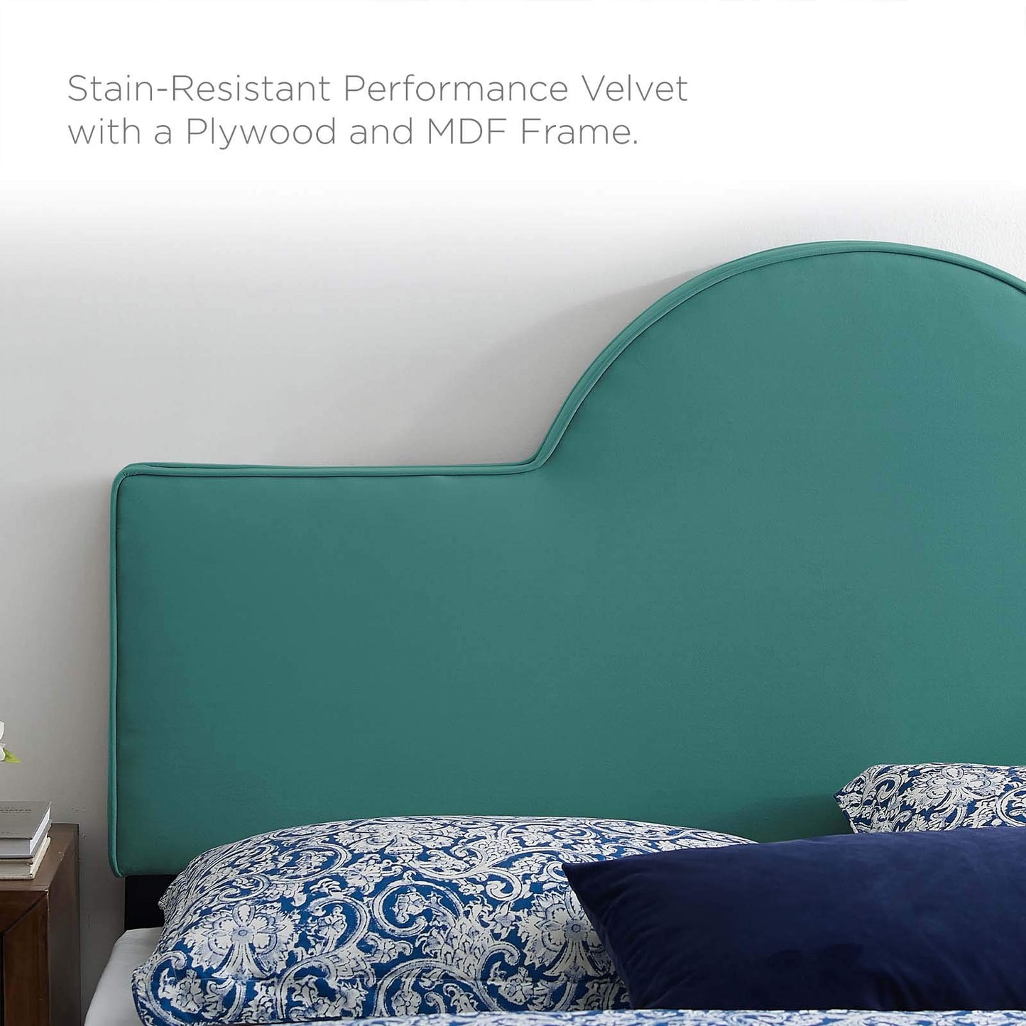Modway MOD-6302-TEA Dawn Twin Performance Velvet Headboard, Teal