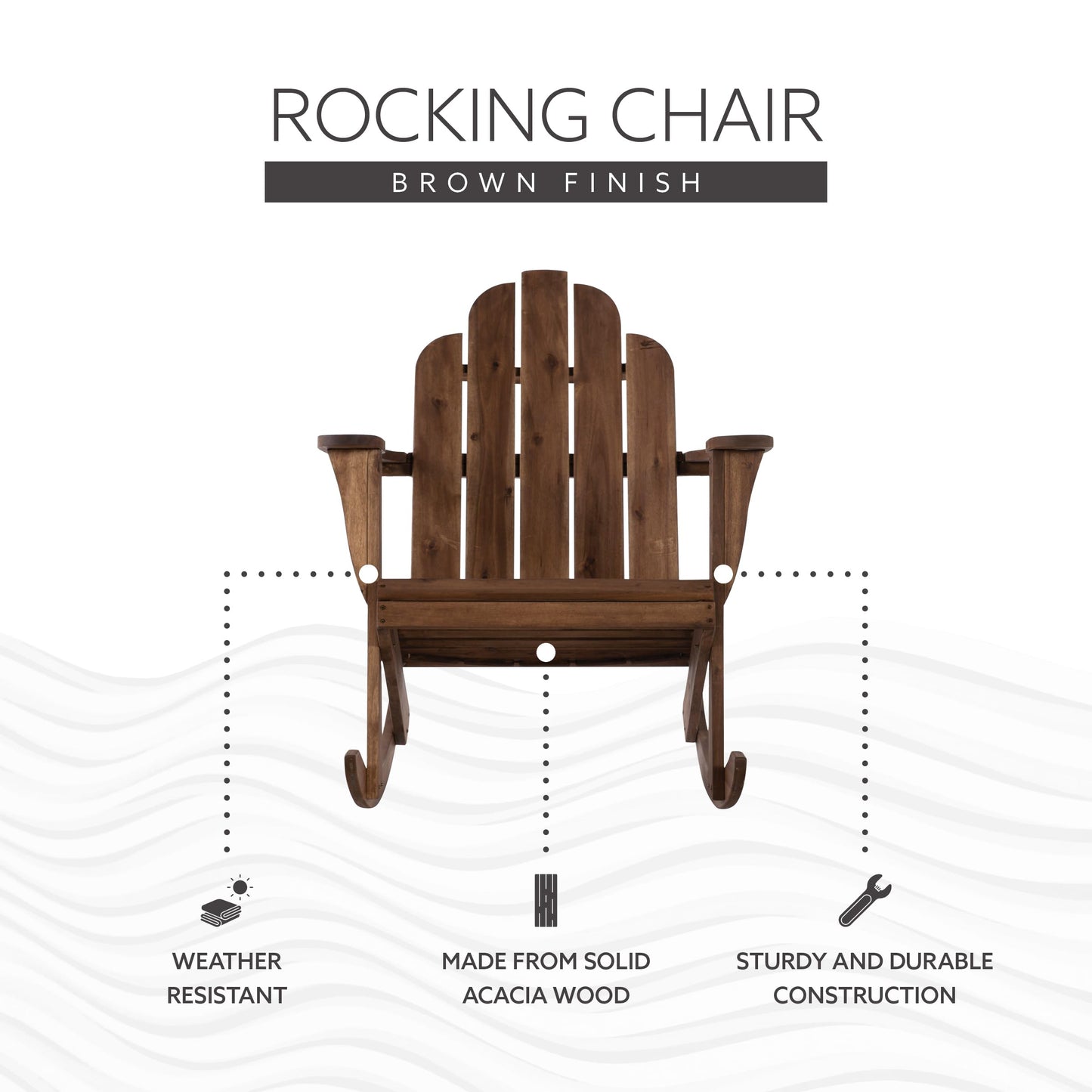 Linon Woodstock Rocking Chair, Teak