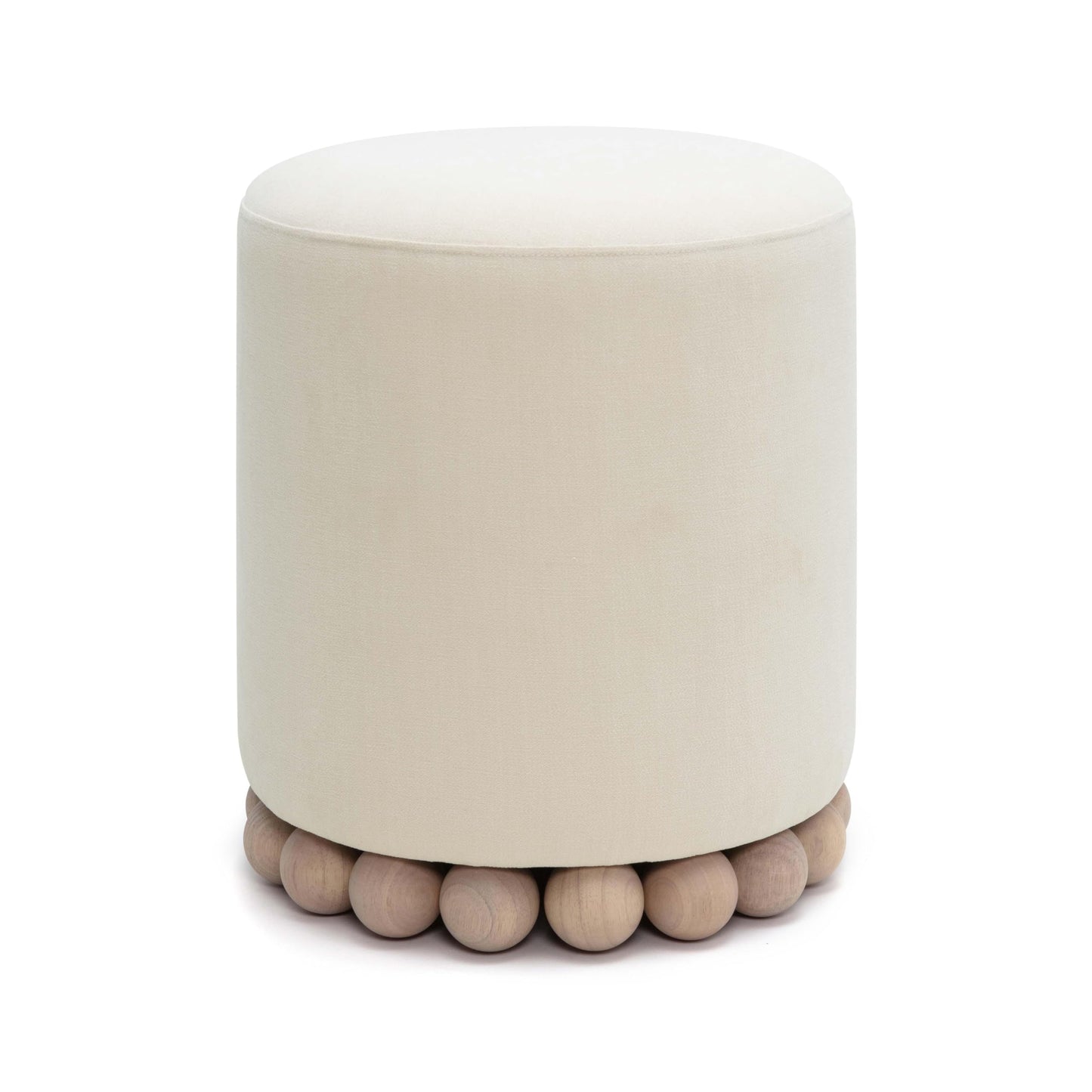 Tov Furniture Dex Cream Upcycled Fabric Ottoman