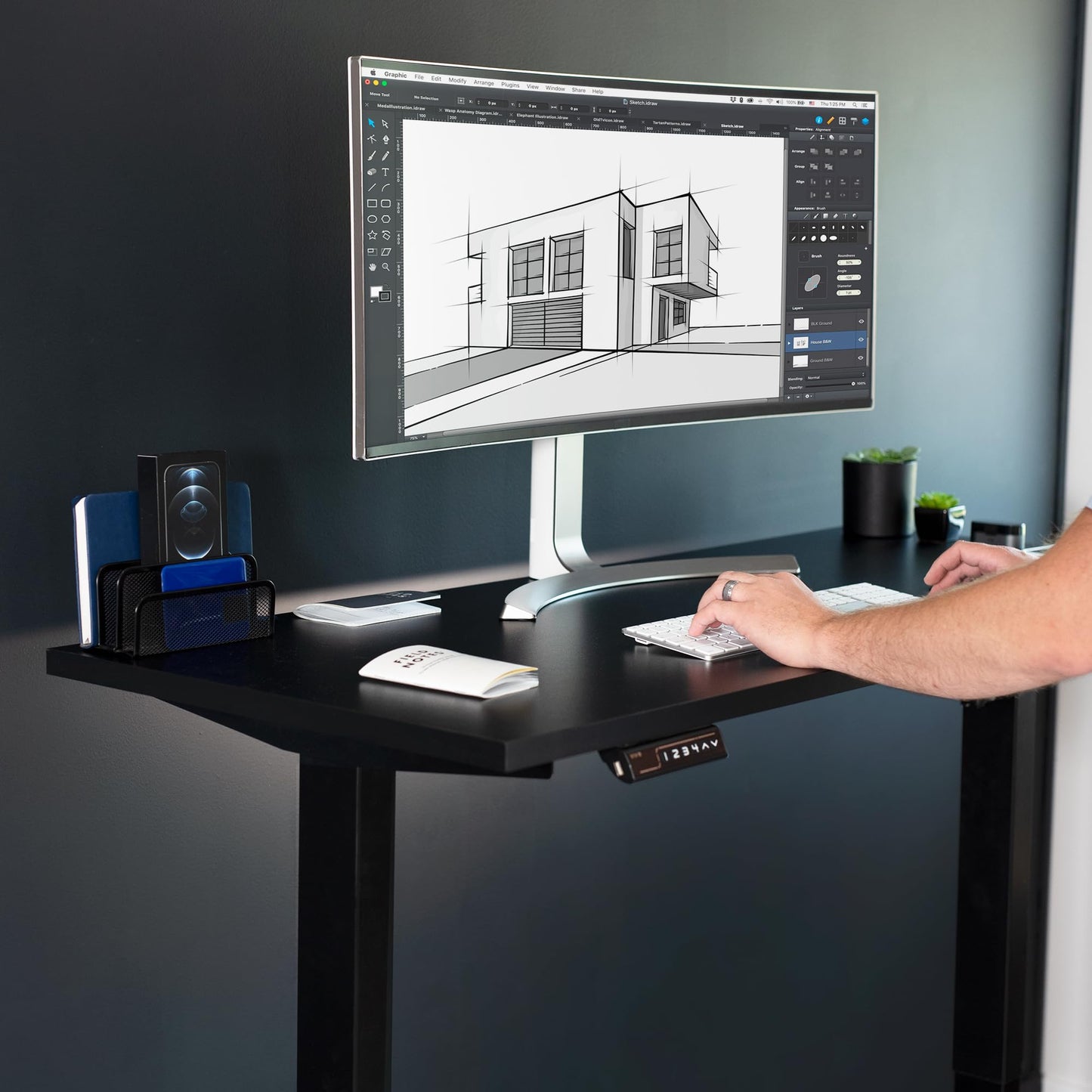 VIVO 55 x 24 inch Universal Solid One-Piece Square Corner Table Top for Standard and Sit to Stand Height Adjustable Home and Office Desk Frames, Black, DESK-TOP55B-S
