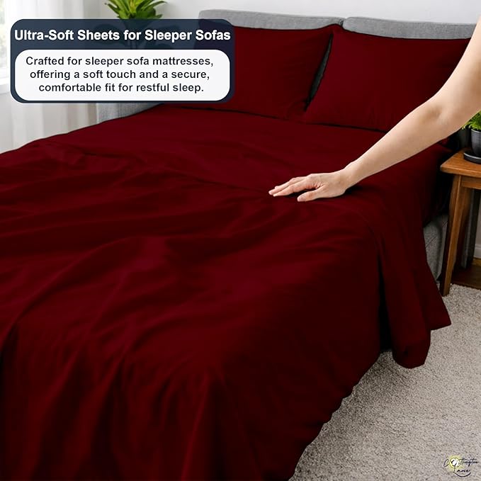 Cottington Lane Sleeper Sofa Sheets Full Size, 4 Piece Premium Quality 100%