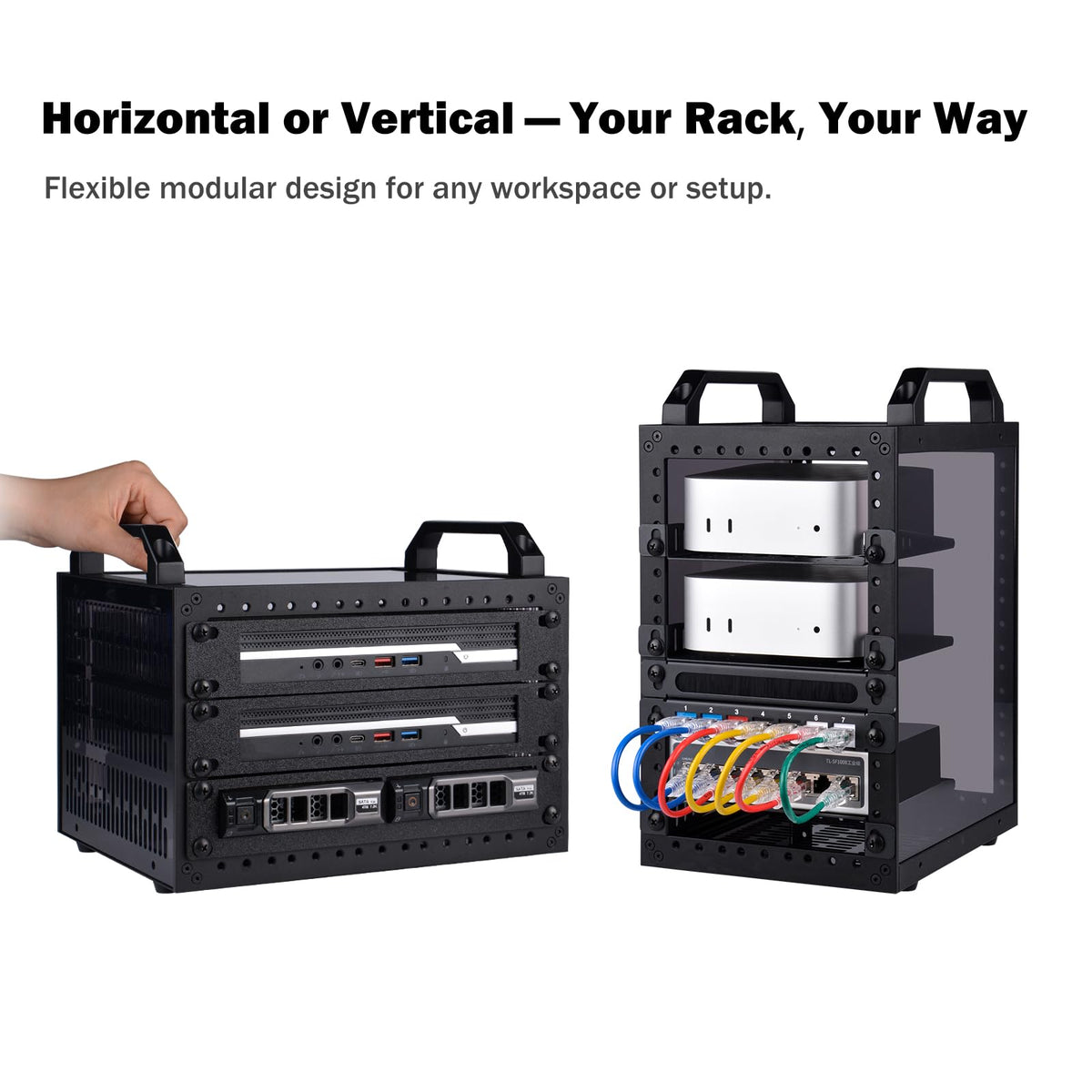 GeeekPi DeskPi RackMate TT Mini Server Cabinet for Mini PC, Network, Servers, Audio, and Video Equipment