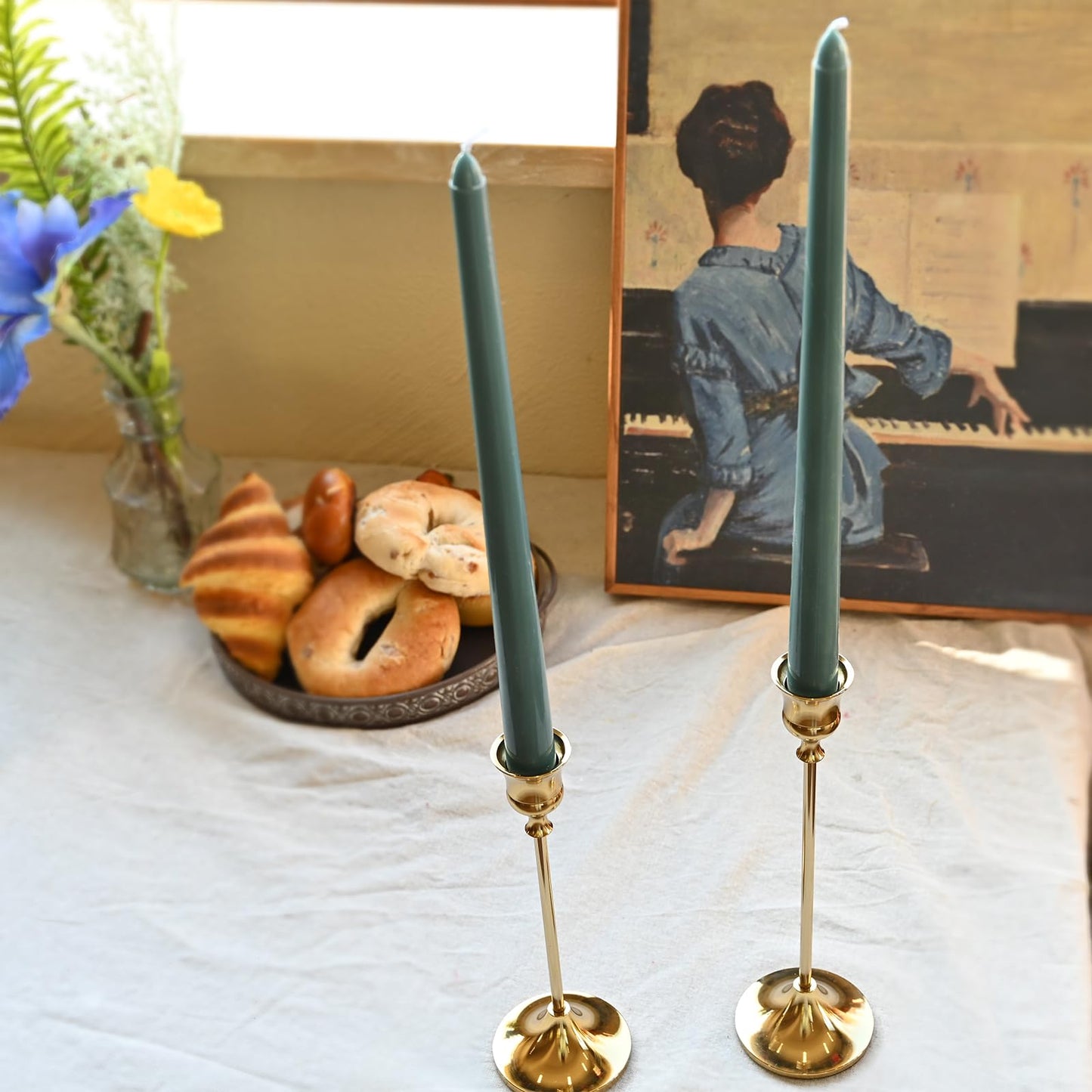 Showin Candlestick Holders Gold, 3 Packs Taper Candle Holder for Candlesticks, Candle Sticks Holder Decor for Home Decor