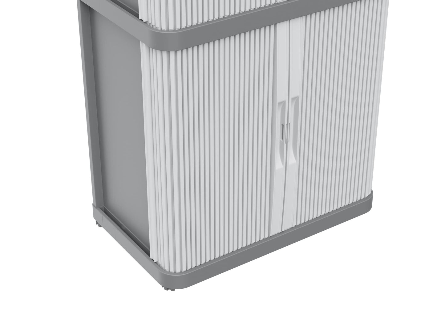 Terry, Rolling Space Cab 2, Indoor and Outdoor 2-Compartment Cabinet with Two Sliding Doors, 2 Adjustable Internal Shelves, Grey, in Recycled Plastic, Dimensions: 59x36x115 cm