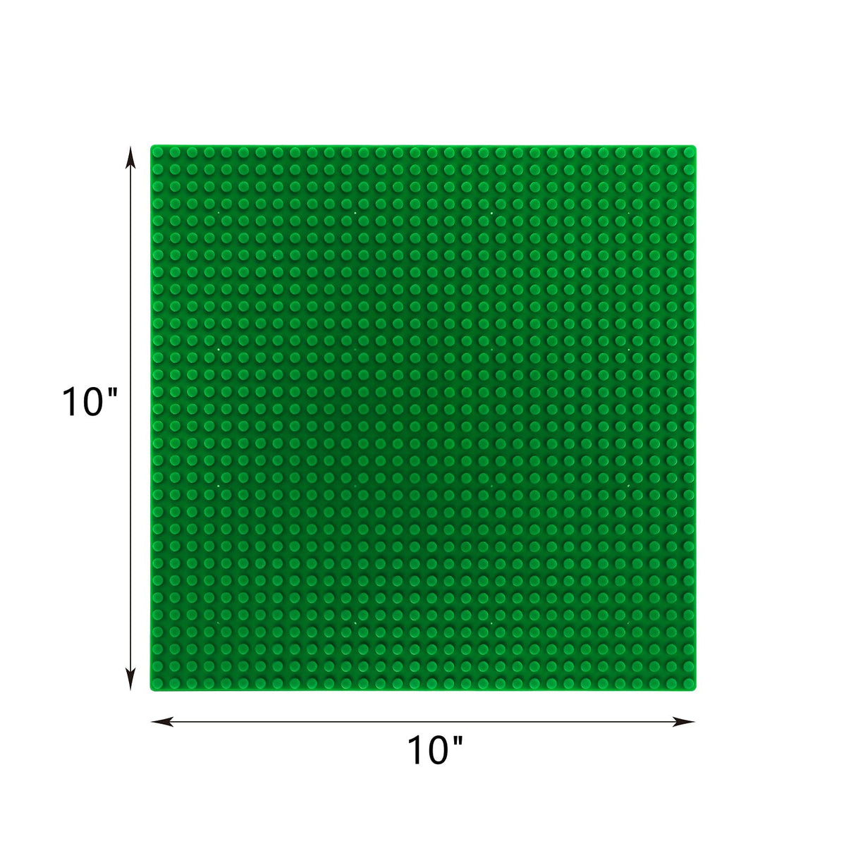 ZEAYEA 12 Pack Classic Baseplates, Building Base Plates Compatible with Most Standard Building Bricks, 10" x 10" Stackable Bases, Green