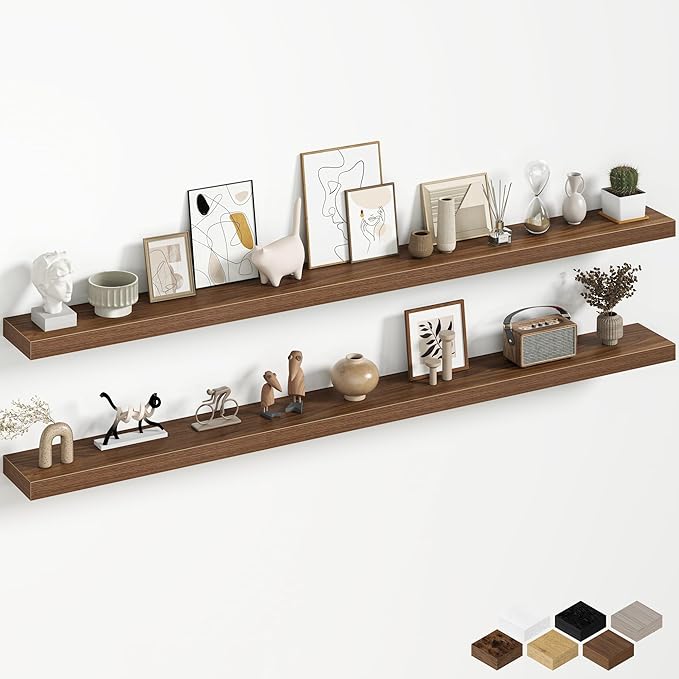 Fun Memories 67 Inch Fireplace Mantel Shelf, Deep Floating Shelves
