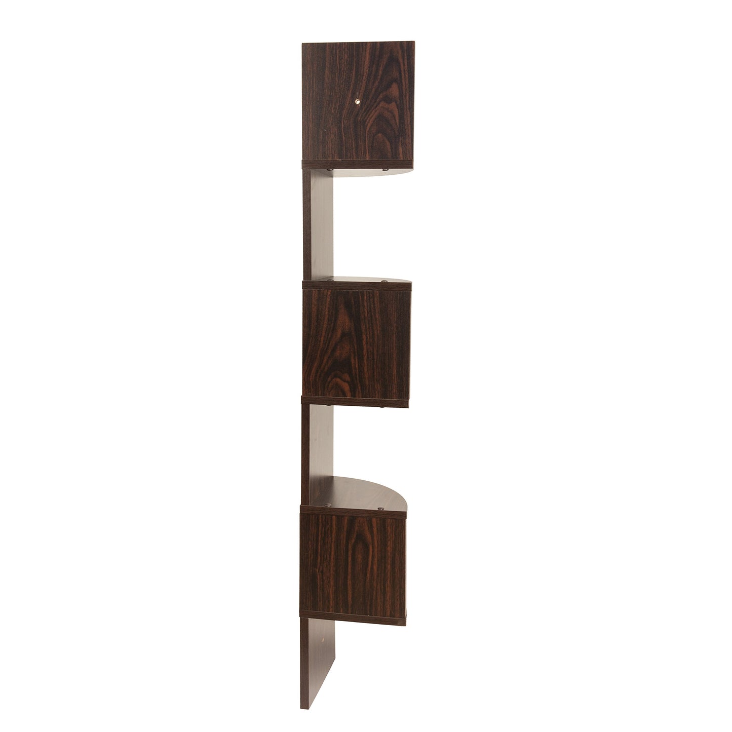 Danya B Decorative Floating Shelf Units, Rustic Shelf Organizer for Home Furnishings, 5 Tier Corner Shelf, Great for Living Room, Kitchen, Office, and More (Walnut)