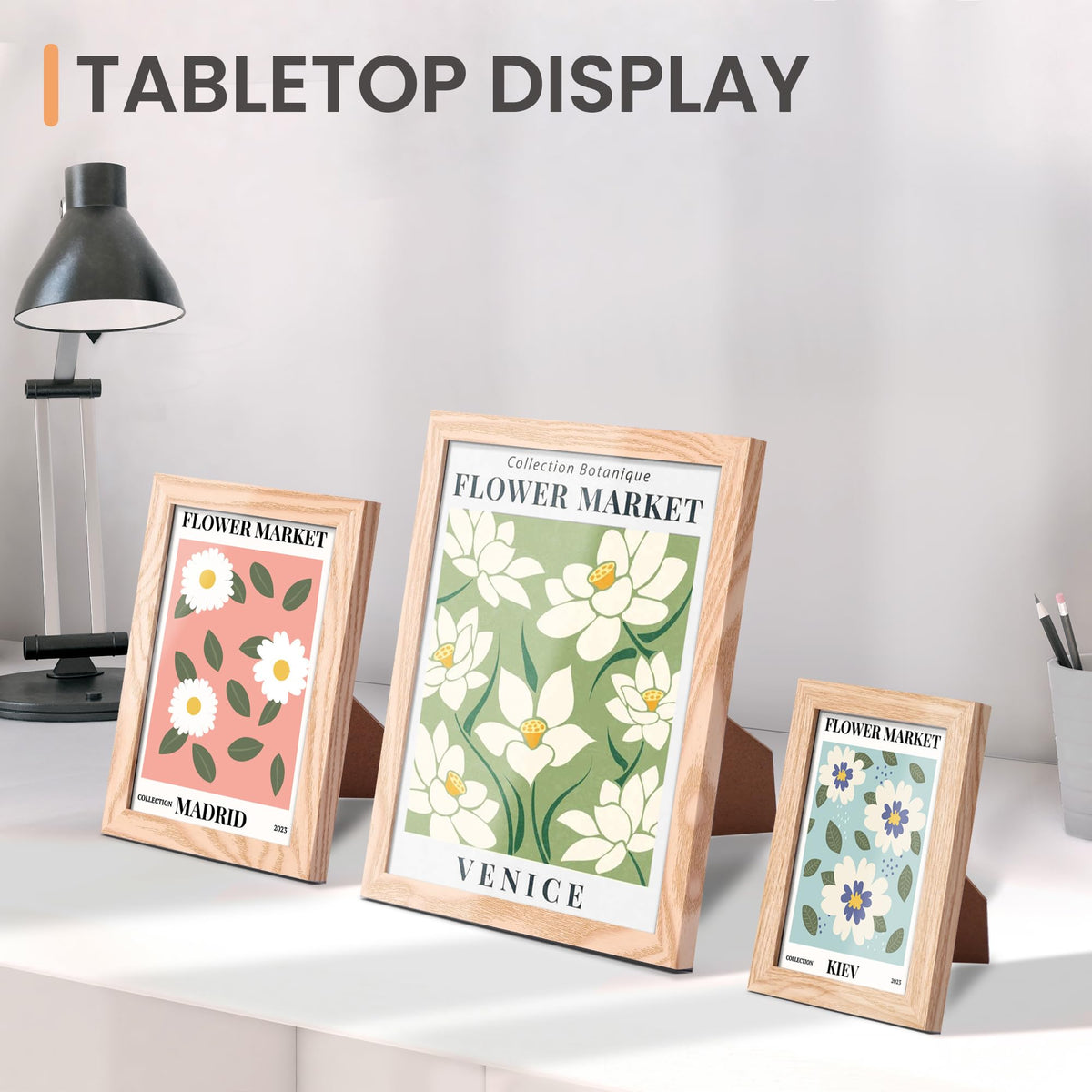 upsimples 10 Pack Picture Frames Collage Wall Decor for Mounting or Tabletop Display, Photo Gallery Frame Set for Family, Multi Sizes Including 8x10, 5x7, 4x6, Natural