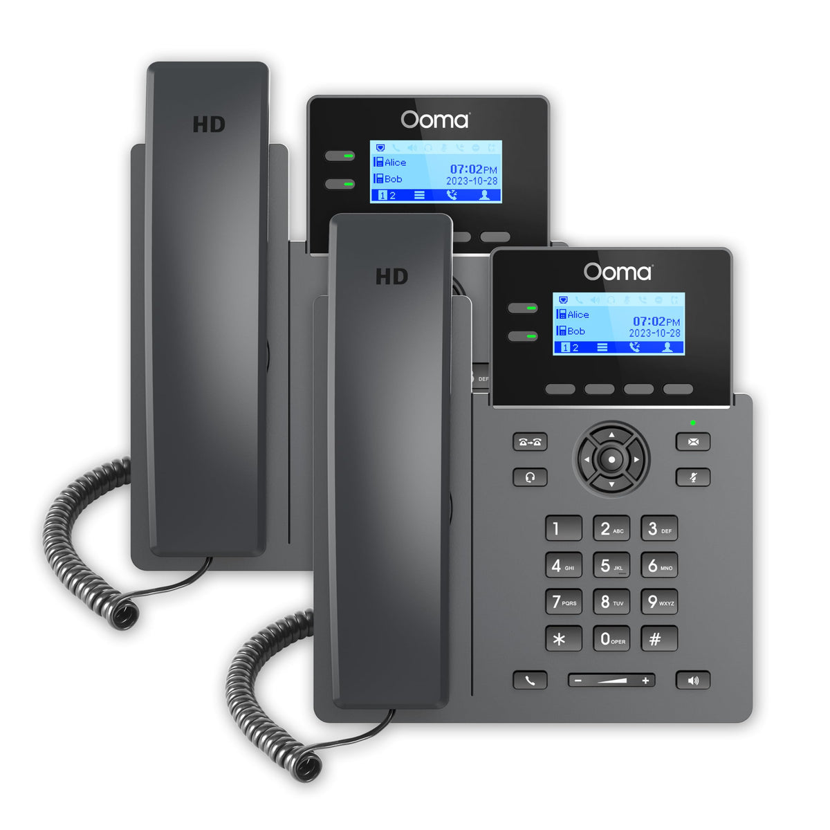 Ooma 2-Pack Provisioned 2602 Office IP Desk Phones for use with Ooma Office Cloud-Based VoIP. Virtual Receptionist, Desktop/Mobile App, Videoconferencing. Subscription Required.