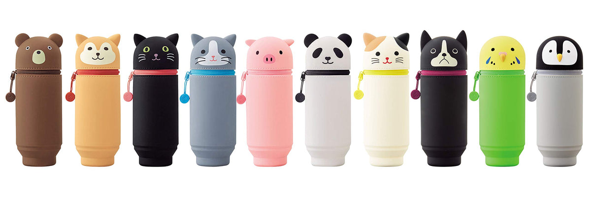 LIHITLAB Kawaii Japanese Panda Large Stand Up Pencil Case For School Office College, Cute School Supplies, Animal Pen Holder Pencil Pouch Holder Girls, Artist Pencil Case, Panda (A7714-6)
