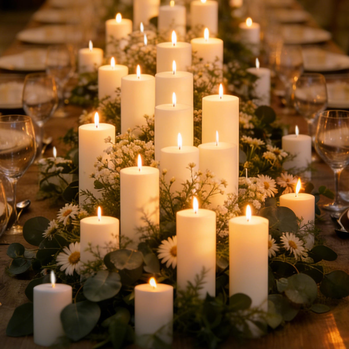 SDBALLBZ 3 Pcs White Pillar Candles Bulk Set, 2x3” 2x6” 2x8” Paraffin Hurricane Candles, Unscented Dripless Smokeless, Long Burning for Home & Table Decoration, Dinner & Romantic Atmosphere