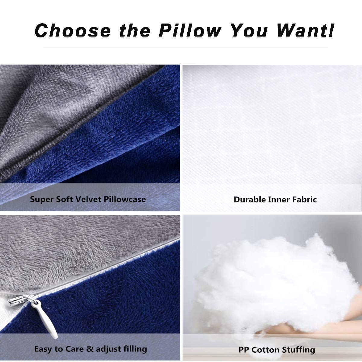 MOON PINE 60 Inch Pregnancy Pillow, Detachable U Shaped Full Body Pillow, Nursing and Maternity Pillow for Back, Hips, Legs and Belly Support for Pregnant Women with Removable Cover (Blue Grey)