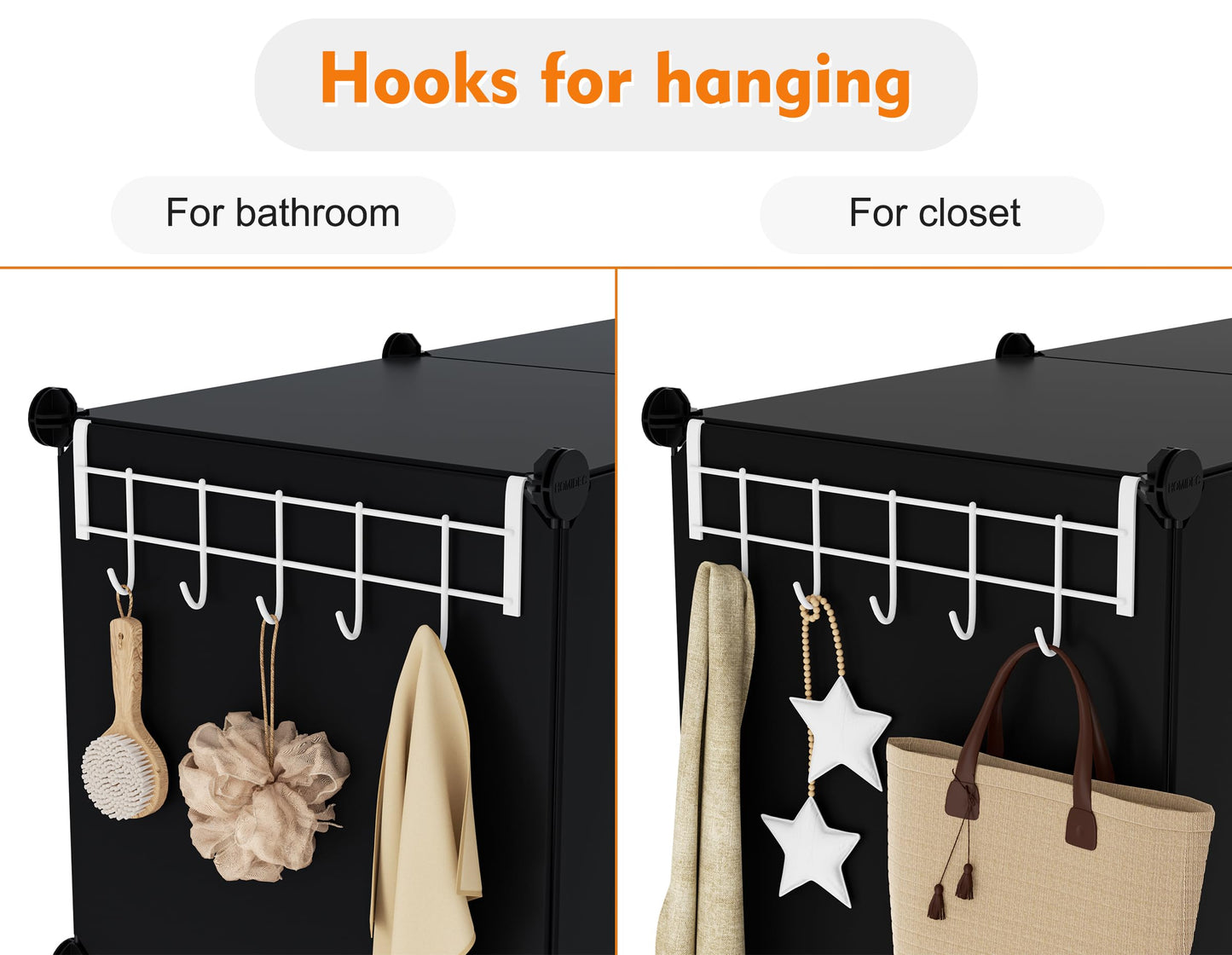 HOMIDEC 6-Cube Storage Organizer, Closet Organizer Storage Cabinet Shelf Bookcase Bookshelf,Storage Cubes Organizers Cabinet for Kids,Closet, Bedroom,Bathroom
