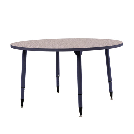 Adapte Commercial Classroom Activity Table - 48" Round, ADA Compliant Tapered Legs with Glides & Casters, Adjustable Height 22-34" Wheelchair Accessible, School & Office Furniture