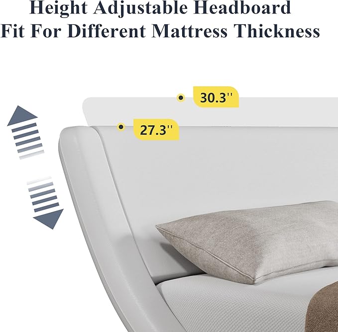 Allewie Queen Size Upholstered Platform Bed Frame