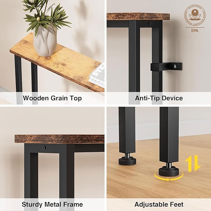 Keelian 63" Sofa Table Narrow Long