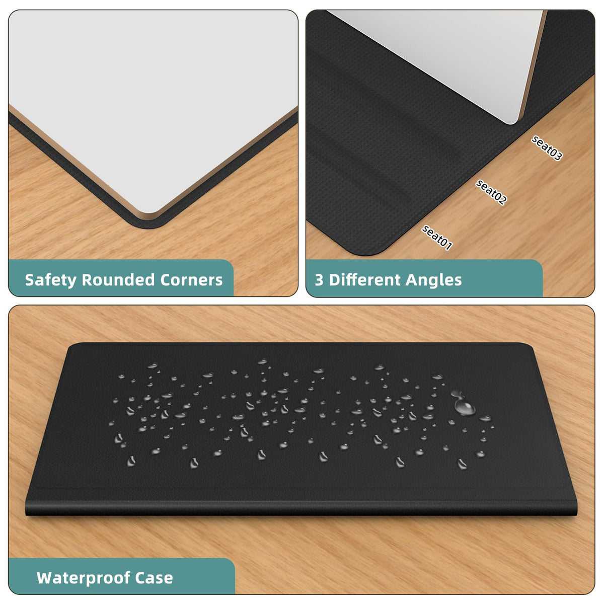 Portable Small White Board,Reusable Dry Erase Board with Stand,Desktop Whiteboard for Office Meeting Bussiness Home 9" x 6" with Marker, Wipe Cloth (Black)