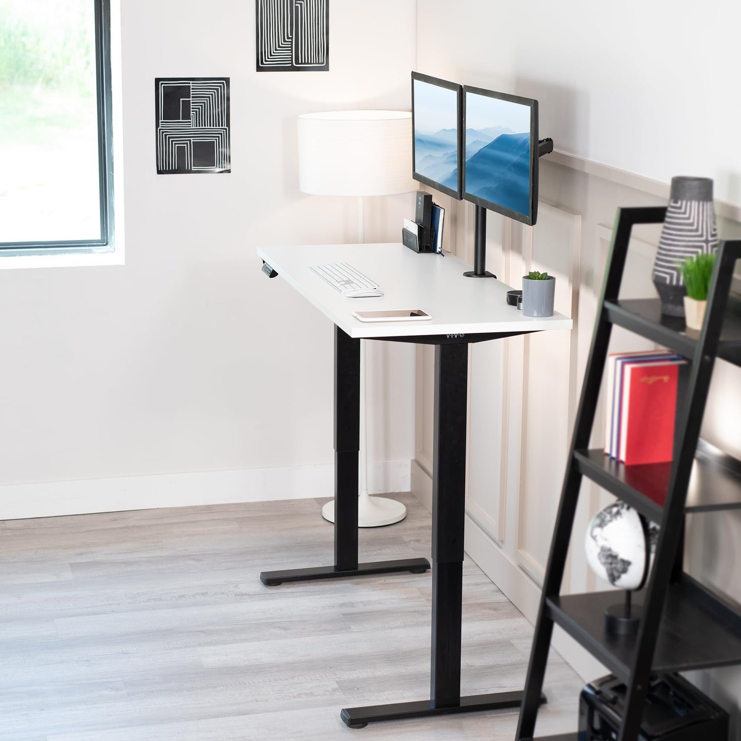 VIVO 55 x 24 inch Universal Solid One-Piece Square Corner Table Top for Standard and Sit to Stand Height Adjustable Home and Office Desk Frames, White, DESK-TOP55W-S