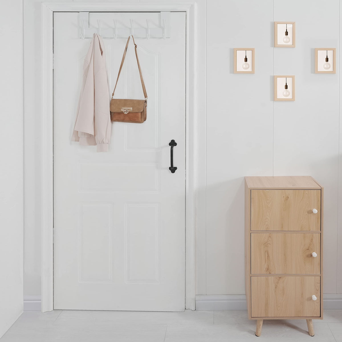 WEBI Over the Door Hooks,Over Door Towel Rack,Door Hanger,Door Coat Hanger,Over the Door Coat Rack,Door Hooks for Hanging Clothes,Back of Door,White