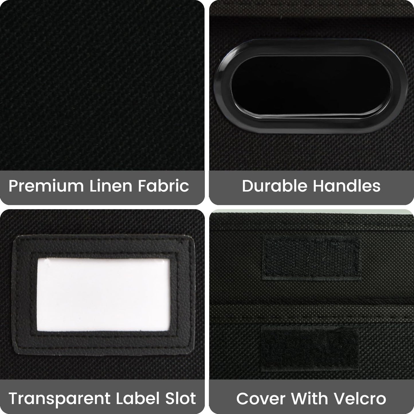 Qerlei File Organizer Boxes with Lids,Collapsible File Folder Organizer with Plastic Slide,Collapsible Filing & Storage Boxes for Office/Decor/Home (Black, 1 Pack)