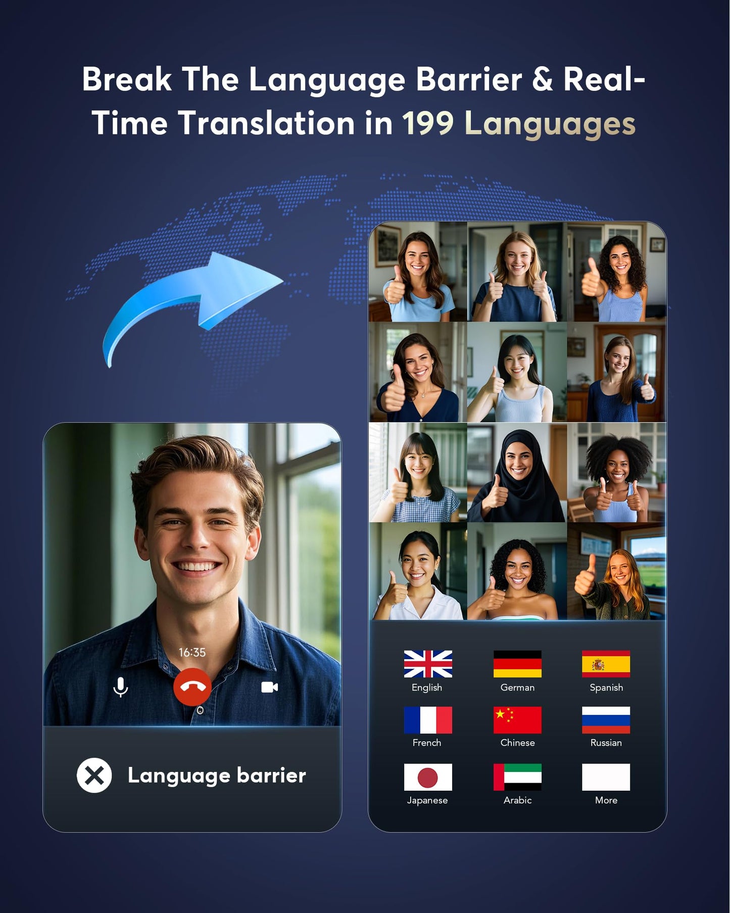 AI Translation Earbuds Real Time,199 Language Translator Earbuds,Bluetooth 6.1 Audifonos Traductores Inglés Español,4 ANC Mic Translating Device,Translate Ear Buds for Travel Learning with LCD Touch