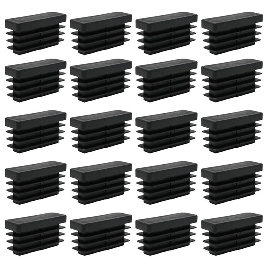 yueton 20PCS Black Rectangle Plug Furniture End Caps Plastic Rectangular Tube Plug for Furniture Foot Chair Legs