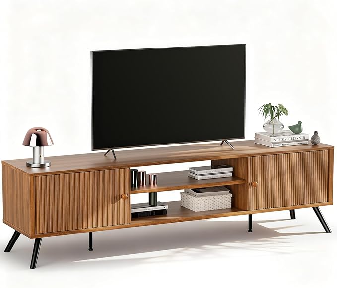 COMHOMA TV Stand for Living Room, Mid Century Modern Entertainment Center for