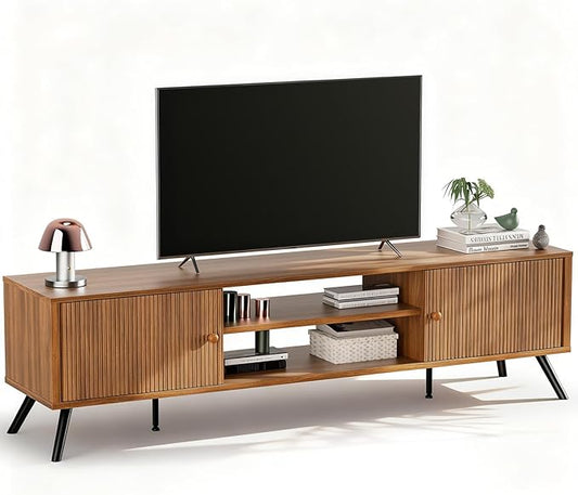 COMHOMA TV Stand for Living Room, Mid Century Modern Entertainment Center for