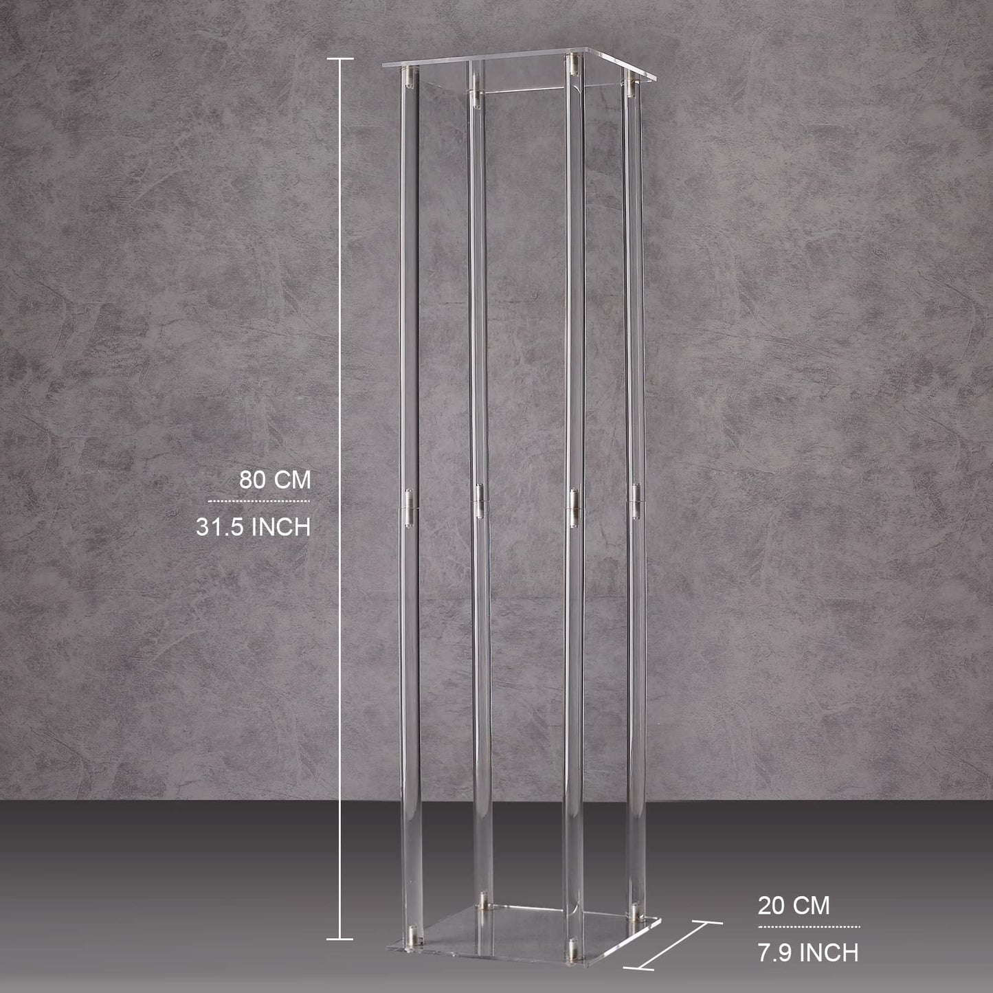 YALLOVE Acrylic Flower Stand, Set of 2 Clear Pedestal, 31.5 Inch Tall Vases for Wedding Event Party Props, Home Decor