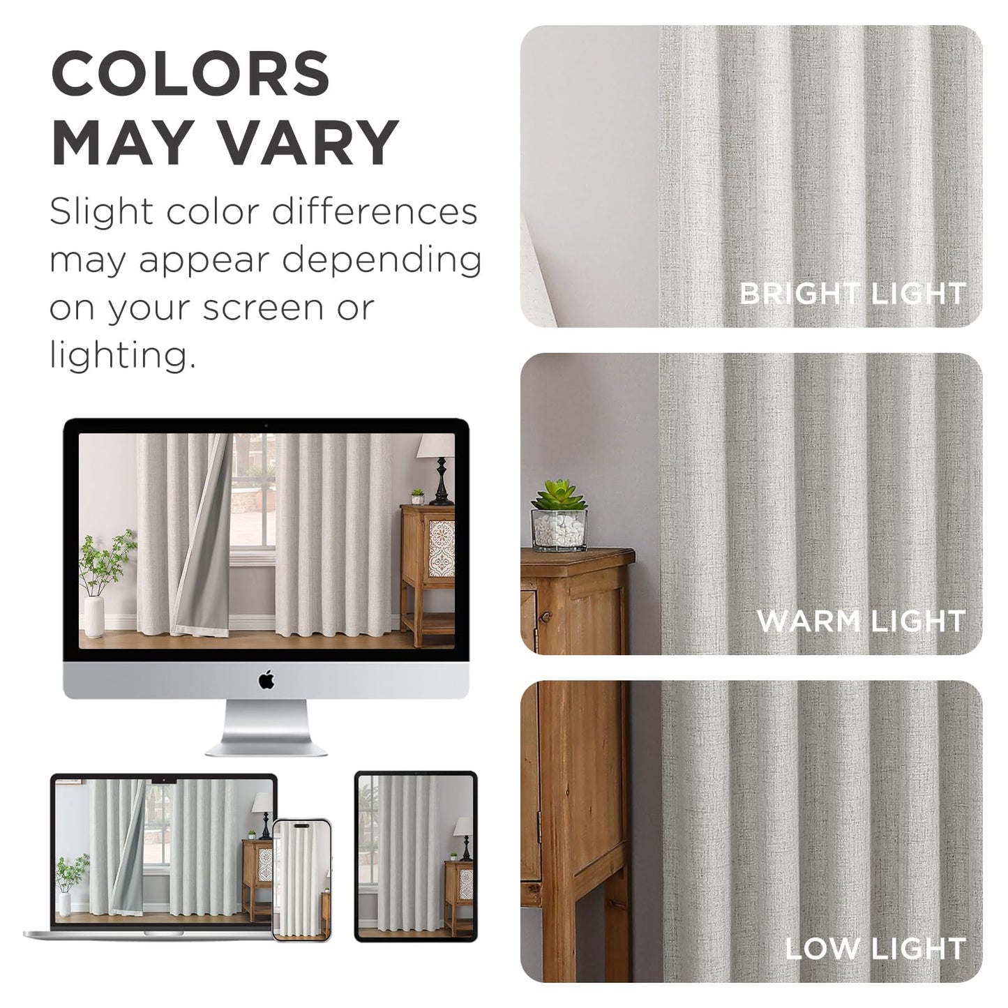 Joydeco Pinch Pleated Curtains - 100% Blackout for Bedroom, White Linen Curtains 40" W x 90" L, Thermal Insulated 2 Panels Light Blocking Drapes, Back Tabs for Living Room