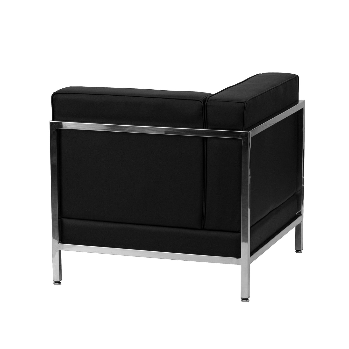 Flash Furniture HERCULES Imagination Series Contemporary Black LeatherSoft Left Corner Chair with Encasing Frame