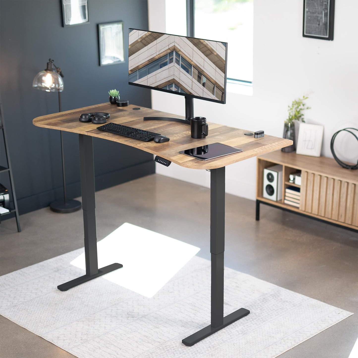 VIVO 63 x 32 inch Universal Table Top for Standard and Sit to Stand Height Adjustable Home and Office Desk Frames, Reclaimed Wood Desktop, DESK-TOP1P