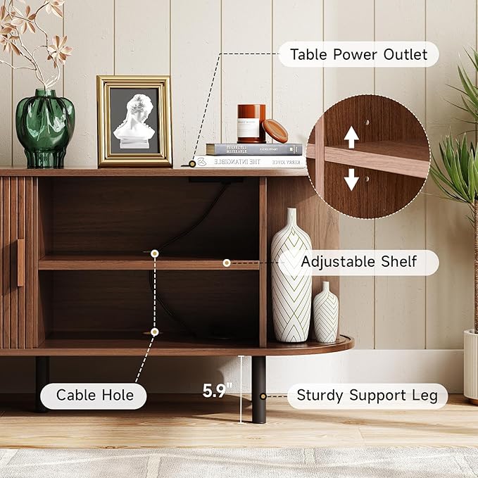 ONBRILL 55" TV Stand with Power Outlet