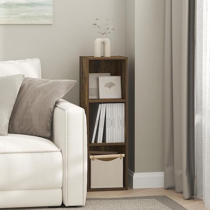 Furinno Fulda Book Shelf, 3-Tier Narrow Bookshelf, Bookcase