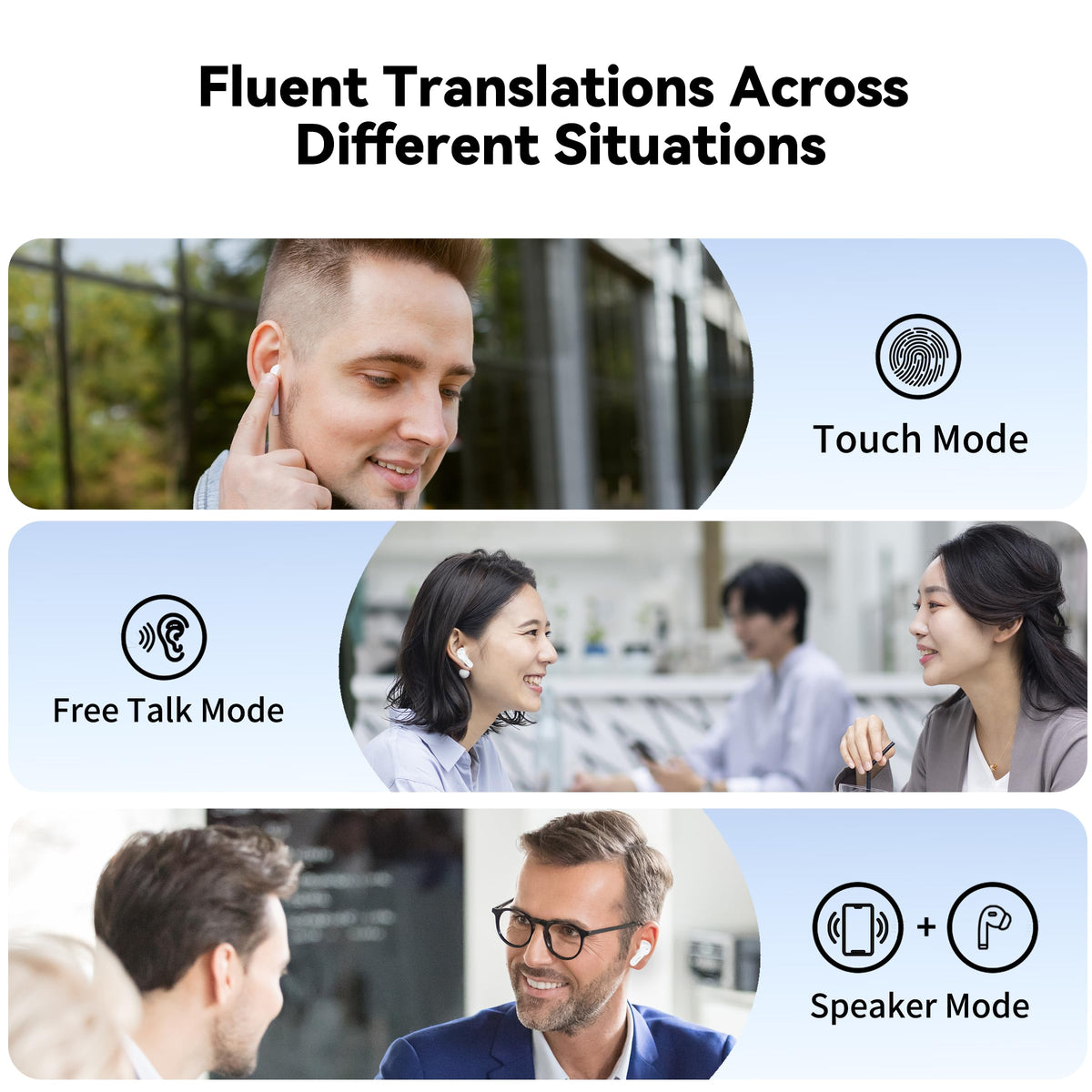 Wooask M3 Translator Earbuds Instant Translation Language Translator Device Support 74 Languages and 70 Accents (Without Offline Package)