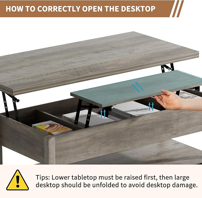 SYESWAY 42'' Lift Top Coffee Table