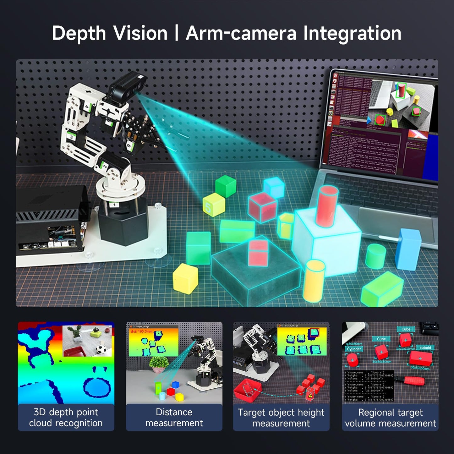 Yahboom 3D Adaptive Robotic Arm Kit Developer for Mechanical Engineers,Supports Large AI Model with Orin Nano Super 4GB